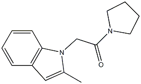 2-methyl-1-[2-oxo-2-(1-pyrrolidinyl)ethyl]-1H-indole 化学構造式
