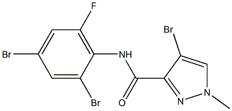 4-bromo-N-(2,4-dibromo-6-fluorophenyl)-1-methyl-1H-pyrazole-3-carboxamide 结构式