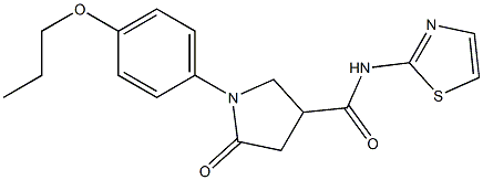 5-oxo-1-(4-propoxyphenyl)-N-(1,3-thiazol-2-yl)-3-pyrrolidinecarboxamide Struktur