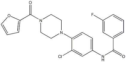 N-{3-chloro-4-[4-(2-furoyl)-1-piperazinyl]phenyl}-3-fluorobenzamide 结构式