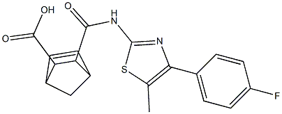 3-({[4-(4-fluorophenyl)-5-methyl-1,3-thiazol-2-yl]amino}carbonyl)bicyclo[2.2.1]hept-5-ene-2-carboxylic acid,,结构式