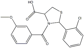  2-(2-chlorophenyl)-3-(3-methoxybenzoyl)-1,3-thiazolidine-4-carboxylic acid