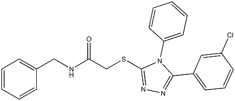 N-benzyl-2-{[5-(3-chlorophenyl)-4-phenyl-4H-1,2,4-triazol-3-yl]sulfanyl}acetamide Struktur