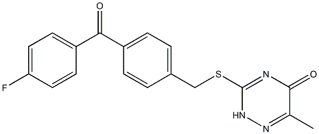 3-{[4-(4-fluorobenzoyl)benzyl]sulfanyl}-6-methyl-1,2,4-triazin-5(2H)-one|