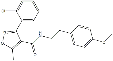 3-(2-chlorophenyl)-N-[2-(4-methoxyphenyl)ethyl]-5-methyl-4-isoxazolecarboxamide 结构式