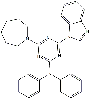 4-(1-azepanyl)-6-(1H-benzimidazol-1-yl)-N,N-diphenyl-1,3,5-triazin-2-amine