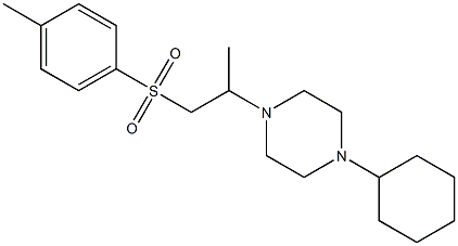 1-cyclohexyl-4-{1-methyl-2-[(4-methylphenyl)sulfonyl]ethyl}piperazine Structure