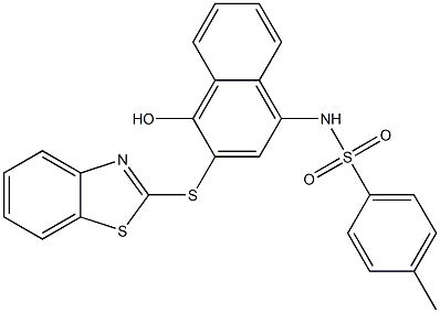N-[3-(1,3-benzothiazol-2-ylsulfanyl)-4-hydroxy-1-naphthyl]-4-methylbenzenesulfonamide Struktur