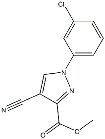 methyl 1-(3-chlorophenyl)-4-cyano-1H-pyrazole-3-carboxylate 化学構造式