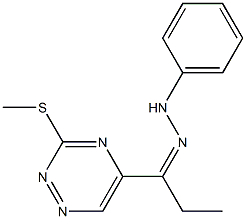 1-[3-(methylsulfanyl)-1,2,4-triazin-5-yl]-1-propanone phenylhydrazone,,结构式