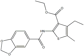 ethyl 2-[(1,3-benzodioxol-5-ylcarbonyl)amino]-4-ethyl-5-methyl-3-thiophenecarboxylate