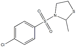 3-[(4-chlorophenyl)sulfonyl]-2-methyl-1,3-thiazolidine|