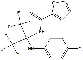 N-[1-(4-chloroanilino)-2,2,2-trifluoro-1-(trifluoromethyl)ethyl]-2-furamide 结构式