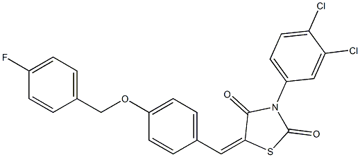 3-(3,4-dichlorophenyl)-5-{4-[(4-fluorobenzyl)oxy]benzylidene}-1,3-thiazolidine-2,4-dione Structure