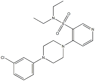 4-[4-(3-chlorophenyl)-1-piperazinyl]-N,N-diethyl-3-pyridinesulfonamide|