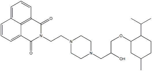 2-[2-(4-{2-hydroxy-3-[(2-isopropyl-5-methylcyclohexyl)oxy]propyl}piperazin-1-yl)ethyl]-1H-benzo[de]isoquinoline-1,3(2H)-dione,,结构式
