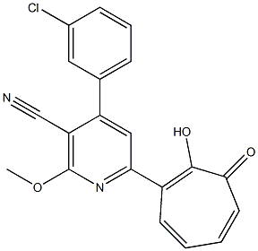  4-(3-chlorophenyl)-6-(2-hydroxy-3-oxo-1,4,6-cycloheptatrien-1-yl)-2-methoxynicotinonitrile