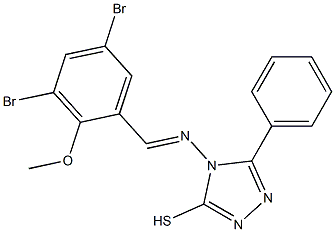  4-[(3,5-dibromo-2-methoxybenzylidene)amino]-5-phenyl-4H-1,2,4-triazol-3-yl hydrosulfide