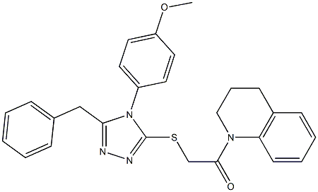 4-(3-benzyl-5-{[2-(3,4-dihydro-1(2H)-quinolinyl)-2-oxoethyl]sulfanyl}-4H-1,2,4-triazol-4-yl)phenyl methyl ether Struktur