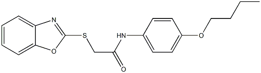 2-(1,3-benzoxazol-2-ylsulfanyl)-N-(4-butoxyphenyl)acetamide Structure