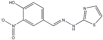4-hydroxy-3-nitrobenzaldehyde 1,3-thiazol-2-ylhydrazone 化学構造式