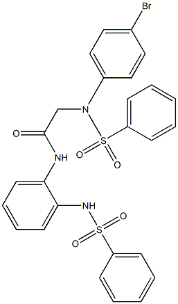 2-[4-bromo(phenylsulfonyl)anilino]-N-{2-[(phenylsulfonyl)amino]phenyl}acetamide,,结构式