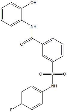 3-[(4-fluoroanilino)sulfonyl]-N-(2-hydroxyphenyl)benzamide,,结构式