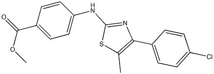 methyl 4-{[4-(4-chlorophenyl)-5-methyl-1,3-thiazol-2-yl]amino}benzoate 化学構造式