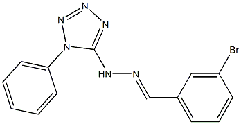 3-bromobenzaldehyde (1-phenyl-1H-tetraazol-5-yl)hydrazone,,结构式