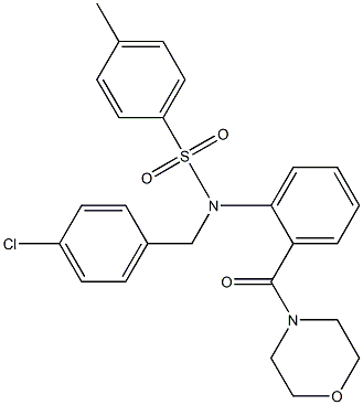 N-(4-chlorobenzyl)-4-methyl-N-[2-(4-morpholinylcarbonyl)phenyl]benzenesulfonamide 结构式