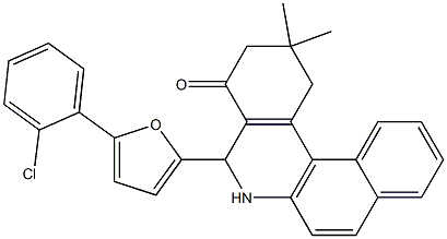 5-[5-(2-chlorophenyl)-2-furyl]-2,2-dimethyl-2,3,5,6-tetrahydrobenzo[a]phenanthridin-4(1H)-one,,结构式