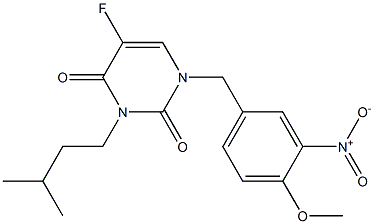 5-fluoro-1-{3-nitro-4-methoxybenzyl}-3-isopentyl-2,4(1H,3H)-pyrimidinedione Structure