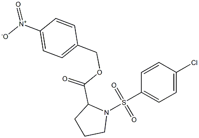{4-nitrophenyl}methyl 1-[(4-chlorophenyl)sulfonyl]pyrrolidine-2-carboxylate Structure
