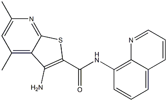 3-amino-4,6-dimethyl-N-(8-quinolinyl)thieno[2,3-b]pyridine-2-carboxamide,,结构式