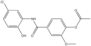 4-[(5-chloro-2-hydroxyanilino)carbonyl]-2-methoxyphenyl acetate 结构式