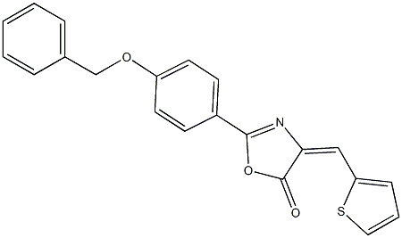 2-[4-(benzyloxy)phenyl]-4-(2-thienylmethylene)-1,3-oxazol-5(4H)-one,,结构式