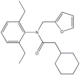 2-cyclohexyl-N-(2,6-diethylphenyl)-N-(2-furylmethyl)acetamide Struktur