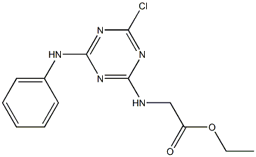 ethyl [(4-anilino-6-chloro-1,3,5-triazin-2-yl)amino]acetate Struktur