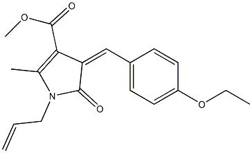methyl 1-allyl-4-(4-ethoxybenzylidene)-2-methyl-5-oxo-4,5-dihydro-1H-pyrrole-3-carboxylate,,结构式