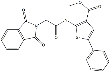methyl 2-{[(1,3-dioxo-1,3-dihydro-2H-isoindol-2-yl)acetyl]amino}-5-phenylthiophene-3-carboxylate,,结构式