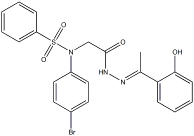 N-(4-bromophenyl)-N-(2-{2-[1-(2-hydroxyphenyl)ethylidene]hydrazino}-2-oxoethyl)benzenesulfonamide Structure