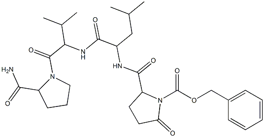 benzyl 2-{[(1-{[(1-{[2-(aminocarbonyl)-1-pyrrolidinyl]carbonyl}-2-methylpropyl)amino]carbonyl}-3-methylbutyl)amino]carbonyl}-5-oxo-1-pyrrolidinecarboxylate Struktur