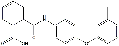 6-{[4-(3-methylphenoxy)anilino]carbonyl}-3-cyclohexene-1-carboxylic acid 化学構造式