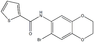 N-(7-bromo-2,3-dihydro-1,4-benzodioxin-6-yl)-2-thiophenecarboxamide Struktur