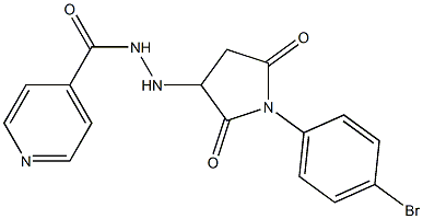 N'-[1-(4-bromophenyl)-2,5-dioxopyrrolidin-3-yl]pyridine-4-carbohydrazide 化学構造式
