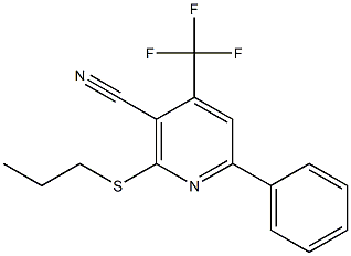 6-phenyl-2-(propylsulfanyl)-4-(trifluoromethyl)nicotinonitrile,,结构式