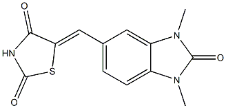 5-[(1,3-dimethyl-2-oxo-2,3-dihydro-1H-benzimidazol-5-yl)methylene]-1,3-thiazolidine-2,4-dione Struktur