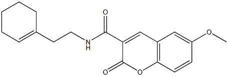 N-(2-cyclohex-1-en-1-ylethyl)-6-(methyloxy)-2-oxo-2H-chromene-3-carboxamide 化学構造式