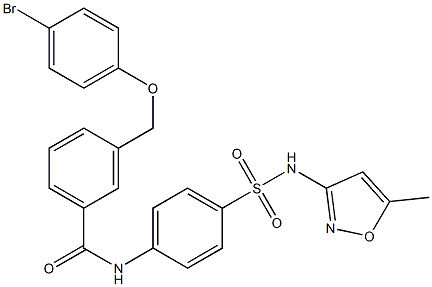 3-[(4-bromophenoxy)methyl]-N-(4-{[(5-methyl-3-isoxazolyl)amino]sulfonyl}phenyl)benzamide,,结构式