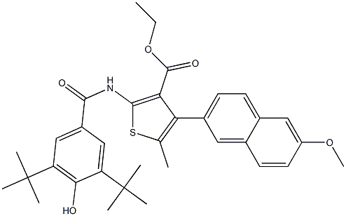 ethyl 2-[(3,5-ditert-butyl-4-hydroxybenzoyl)amino]-4-(6-methoxy-2-naphthyl)-5-methyl-3-thiophenecarboxylate